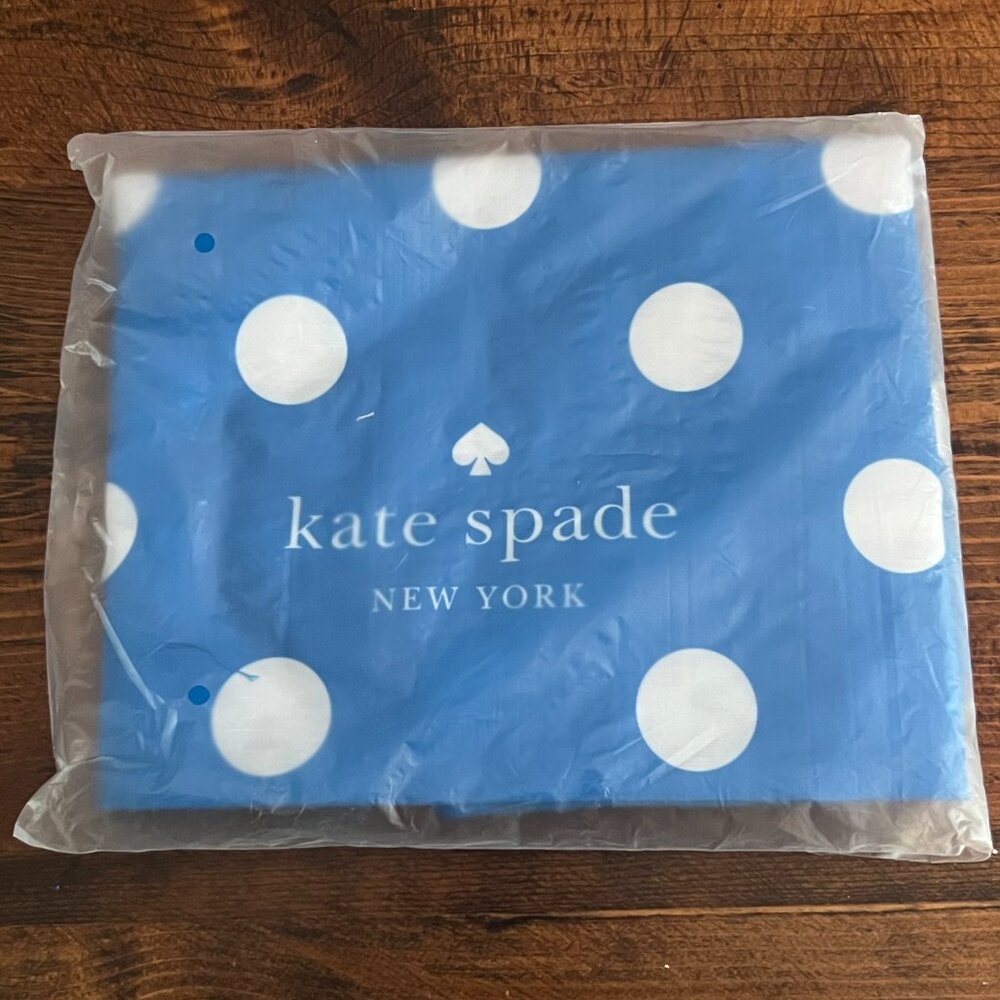 kate spade - Blue and White Polka Dot Canvas Bag